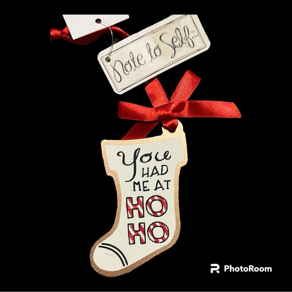 NWT | Tree Ornament | You Had Me At Ho Ho | Stocking | Wood